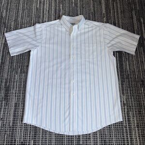 LL Bean Wrinkle Free Traditional Fit Button Down Short Sleeve Shirt Men’s 16 Reg